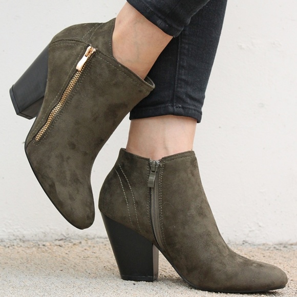 Shoes - Olive Metro Booties